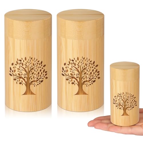 Small Urns for Human Ashes Keepsake with Tree of Life Pattern,Bamboo Scattering Tubes for Human or Pet Ashes,Hold Up to 7.5 Cubic Inches,Set of 2 - size: Small,7.5 Cubic Inches,2 Pcs