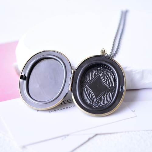 Vintage Photo Locket Necklace Handmade Pressed Flower Locket Necklace for Women - style: Hydrangea(1.53"x 1.85")