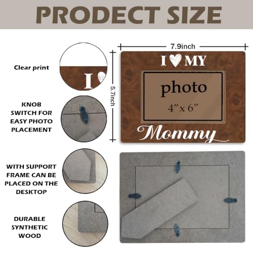 I Love My Mommy Picture Frame, Home Decor Tabletop Display, Mothers Day Gift, Mom Birthday Gifts Wooden Photo Frame Fitting a 4 x 6 Inch Photo - color: I Love My Mommy