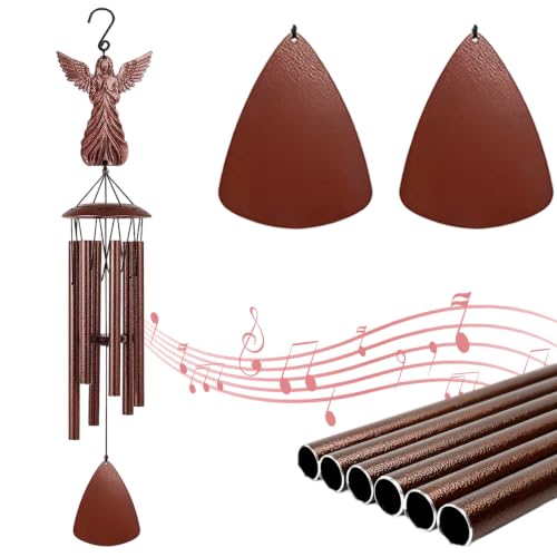 AVEKI Memorial Wind Chimes Outdoor with Angel, 36 Inch Sympathy Gifts or Loss of Loved One, Sympathy Wind Chimes for Mother Father Husband Condolence Remembrance (Angel) - color: Angel