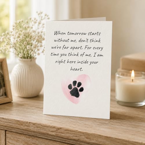 Pet Sympathy Card, 5x7 Pet Loss Greeting Card with Envelope | Thoughtful pet sympathy card offering comfort after the loss of a beloved dog, cat, or cherished companion.