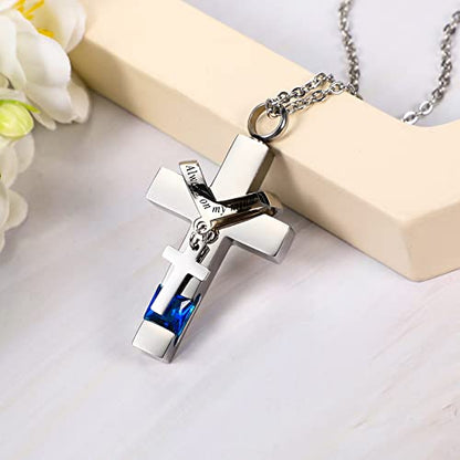 Fumete 5 Pcs Urn Necklaces for Ashes Cremation Jewelry - color: Dark Blue