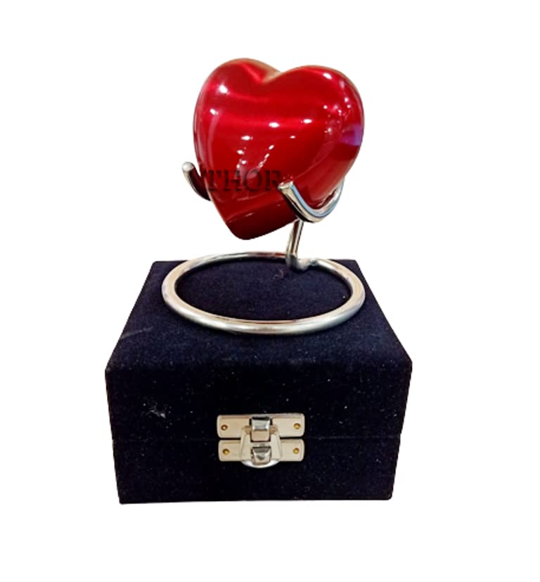 Red Heart Cremation Urn - Keepsake for Human Ashes with Premium Box & Stand - Small Handcrafted Red for Ashes - Small Heart Shaped - Perfect Mini Urn for Your Loved Ones