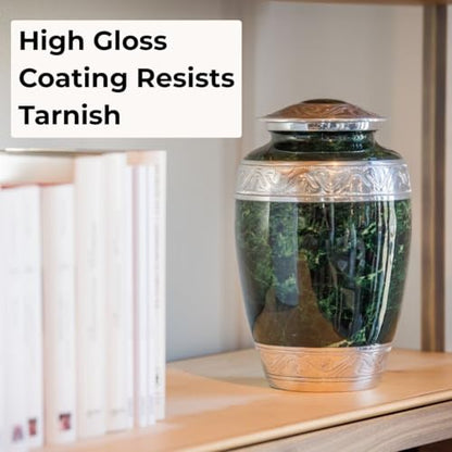 GR8 Keepsakes Green Marble-Finish Cremation Urn for Human Ashes Adult - color: Green