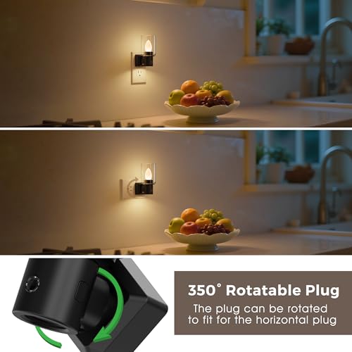 L LOHAS LED Candle Night Light, Flameless Candle Nightlight Plug in - color: Ink