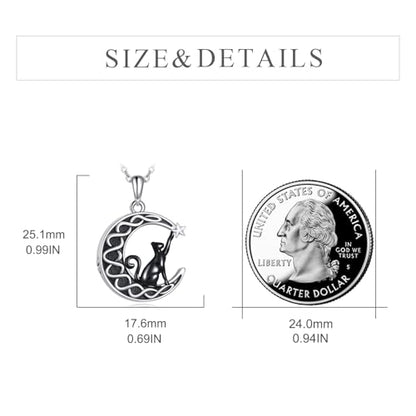 TIGER RIDER Pet Paw Necklace 925 Sterling Silver Cross Infinite love Necklace Pendant Pet Jewelry Gift for Dog Cat Lovers - style: Black Cat