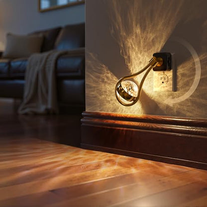 Briignite LED Night Lights Plug into Wall, 330° Rotating Night Light - color: Gold Drop