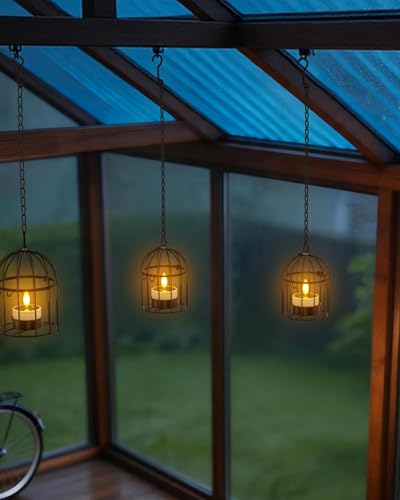 SoulBay Hanging Solar Lanterns Outdoor Waterproof for Patio Garden Decor