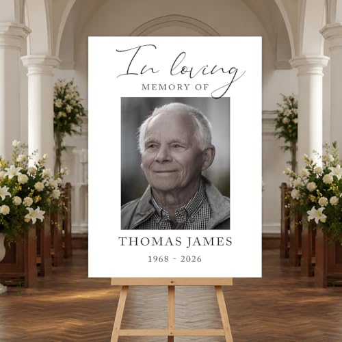 Personalized Funeral Welcome Sign with Photo, Celebration Of Life Funeral Sign, Memorial Welcome Sign, In Loving Memory Of Sign, Memorial Signs with Picture, Celebration Of Life Decoration - color: Style #4