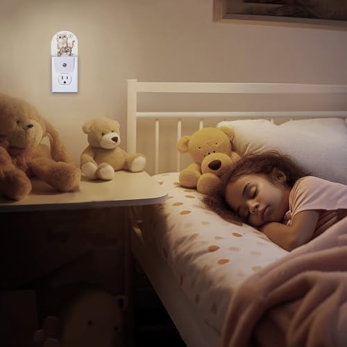 Cute Cat Night Light, Night Light Plug into Wall with Dusk to Dawn Sensor, LED Lamp Energy Saving Lights for Men Women Boys Girls,Lamp for Bedroom Bathroom Hallway - color: Cute Cat
