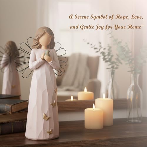NAN ZAI NAN FANG Guardian Angel Figurine 5.5" Heartfelt Gifts for Mother | Daughter,Sister,Women Friend,Hand-Painted Resin Angel Statue for Home Decor,Hope Encouragement Memorial & Healing - style: Bluebird