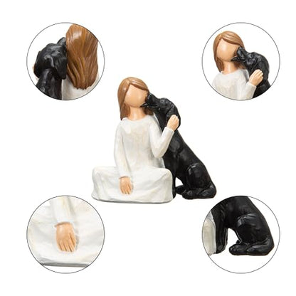 Angel of Friendship Dog Memorial Gifts, Hand-Painted Angel Figurine Statue,Pet Loss Sympathy Gift for Loving Pets and Dogs Lovers（Black Dog） - color: Black Dog