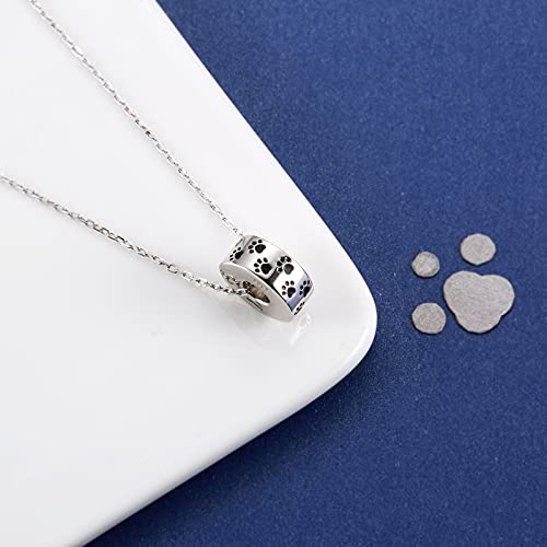 925 Sterling Silver Cremation Jewelry for Pet Ash Urn Necklace for Dog Cat | Memorial Ash Pendant Women Remembrance Keepsake Gift for Loss of Loved Furry Friend - style: paw print urn charm
