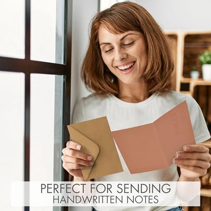 ZICOTO Beautiful Thank You Cards Set of 30 With Envelopes and Stickers | Elegant Blank Cards for Personalized Notes - Bulk Stationary Set for All Occasions Incl. Weddings, Business & Baby Showers - color: Terracotta