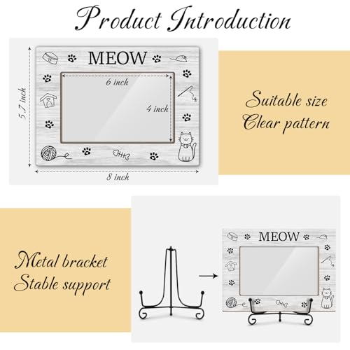 Utaqer Cat Picture Frame, You Had Me At Meow, Picture Gifts For Women Wife Friend, Wooden Picture Frame For Birthday Holiday Thanksgiving, 4X6 Photo Frame With Stand -26 - style: Cute Meow