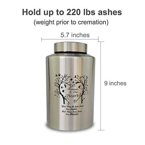 Large Cremation Urns for Human Ashes, for Adult Female & Male - size: 220 lbs