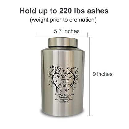 Large Cremation Urns for Human Ashes, for Adult Female & Male - size: 220 lbs