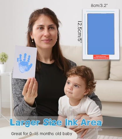 Baby Hand and Footprint Kit,Inkless Print Kit,Safe Non-Toxic for Baby - color: Blue