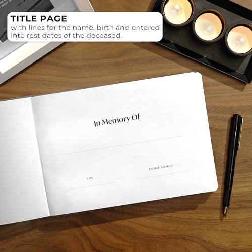 Skyline Funeral Guest Book, Memorial Service Sign-In, Gray - color: Gray