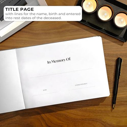 Skyline Funeral Guest Book, Memorial Service Sign-In, Gray - color: Gray