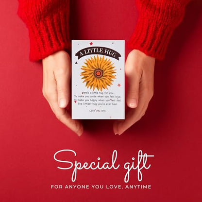 Little Pocket Hug Token & Greeting Card – Handmade Quilled Heart with NFC Bible Verse | Pocket Hug Card with Inspirational Scripture | Unique Christian Gift for Encouragement, Grief, Anxiety Relief & Long Distance Love (Sun flower) - color: Sun flower