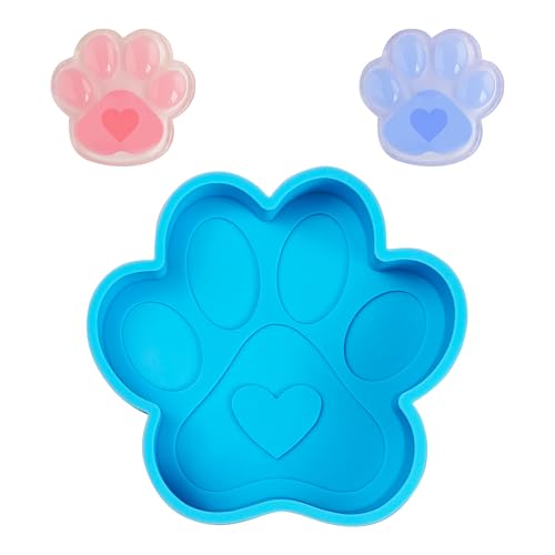 Silicone Large Paw Print Mold, Blue Dog Paw Freshie Mold, Resin Casting Mold for DIY, Crafting,Handmade, 4" x 3.86" x 1" - color: Blue large claw