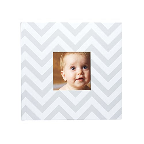 Pearhead Baby Photo Album for Baby Girl or Baby Boy, Gender-Neutral, Baby Memory Book Keepsake, Baby Shower, New and Expecting Parents, Gray Chevron - color: Gray Chevron