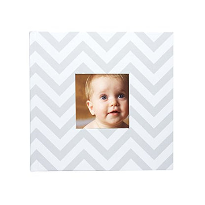 Pearhead Baby Photo Album for Baby Girl or Baby Boy, Gender-Neutral, Baby Memory Book Keepsake, Baby Shower, New and Expecting Parents, Gray Chevron - color: Gray Chevron