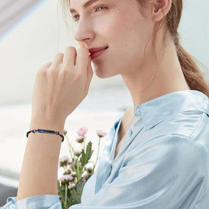 Harbeingt Adjustable Urn Bracelet for Ashes for Women Cremation Jewelry - color: Blue