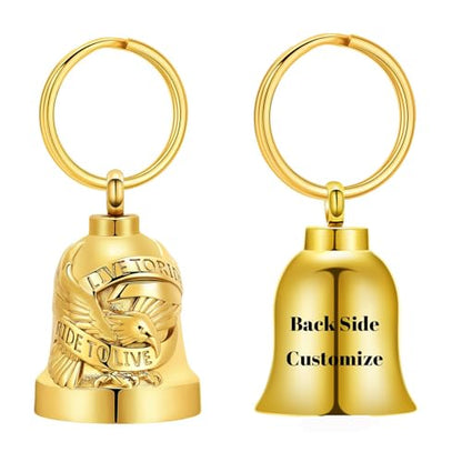 Eagle Love Cremation Keychain Bell Urn Necklaces for Ashes Keepsake Ash Pendant Memorial Urn Keychain Jewelry - color: Customize
