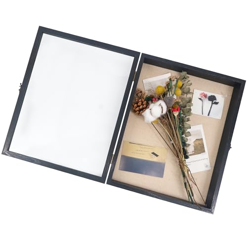 Large Graduation Shadow Box Frame for Cap Gown, Black 13x16 Display Case - color: Rustic Black, size: 13"x16" (33x40 cm)