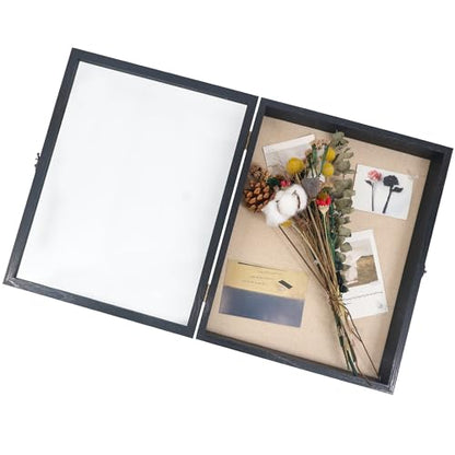 Large Graduation Shadow Box Frame for Cap Gown, Black 13x16 Display Case - color: Rustic Black, size: 13"x16" (33x40 cm)