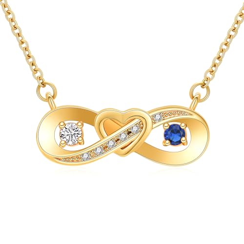 Infinity Love Urn Pendant Stainless Steel Snake Chain Cremation Jewelry for Ashes for Woman Free Filling Tools Include - color: New-Gold-White+Blue