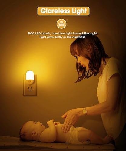 L LOHAS LED Amber Night Light, Night Lights Plug into Wall[4 Pack], 2000K - color: Amber, size: 4 Count (Pack of 1)