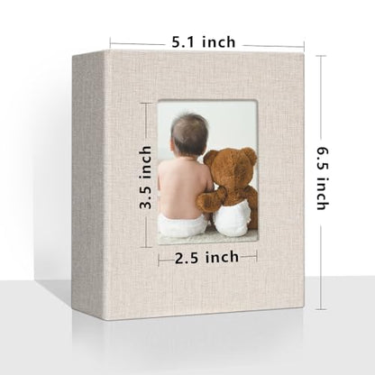 Vienrose 4x6 Small Photo Album, 2 Pack, 100 Photos, Beige | Linen Cover, Mini Photo Album, Baby Memory Book, Wedding Family Travel - color: Beige, size: 4x6 50 Pockets