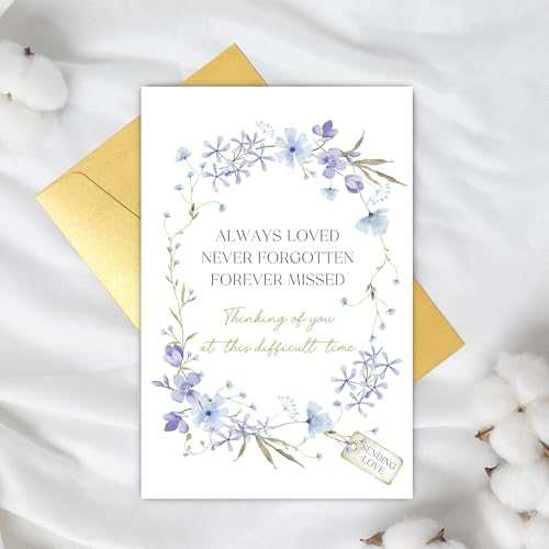 Supoeguk Forget Me Not Sympathy Card, Sympathy Card for Loss of Loved One, Bereavement Cards, Condolence Cards, Thinking of You at The Difficult Time - color: Sympathy