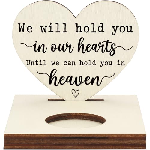 Memorial Tealight Candle Holder with “We Will Hold You in Our Hearts” Verse, Heart-Shaped Remembrance Plaque, Sympathy Bereavement Gift, LMM7 - color: We Will Hold You in Our Hearts