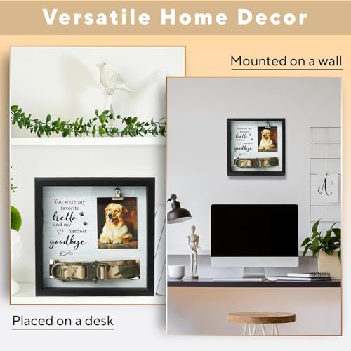 Pet Memorial Gifts for Dogs/Cats,Pet Loss Sympathy Gift Dog Memorial Gifts for Loss of Dog Remembrance Passing Away Gifts,Dustproof Pet Memorial Frame with Transparent Cover Dog Shadow Box Memorial