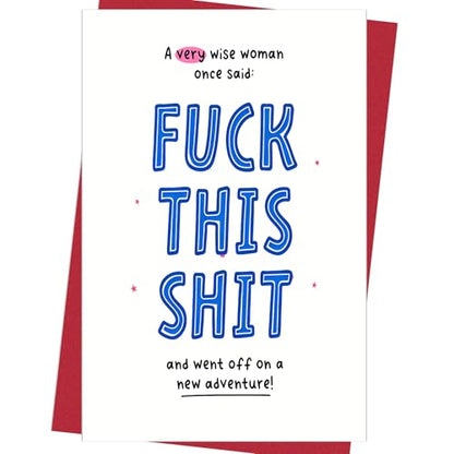 Funny Congrats Card, New Home Card, New Job Card, Good Luck Card, Traveling, College, Moving，A Very Wise Woman Went off on a New Adventure, - color: DTK-302