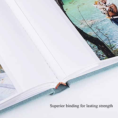 1DOT2 Small Photo Album 4x6, Hold 60 Photos with Memo, Cyan Blue | Vertical Slip-in Pockets, Linen Cover with Writing Space, For Wedding Baby Mother's Day - color: Cyan Blue, size: 4x6