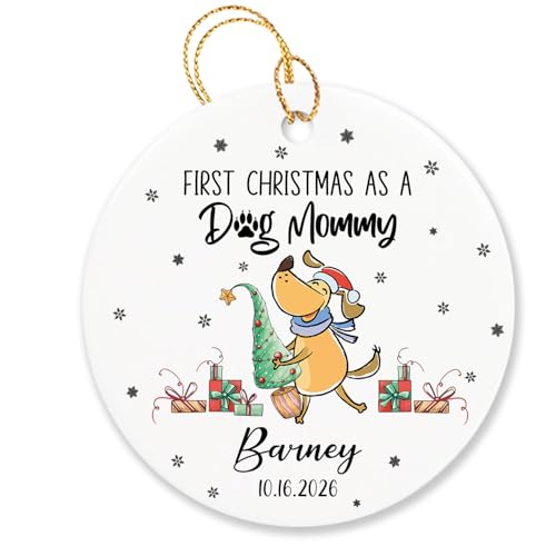 Personalized First Christmas As A Dog Mommy Ornament Gift for Christmas 2026, Custom Name Year Xmas Ornament Gift for Mom Mommy Mama, 1st Xmas As A Dog Mom Ornament, Pet Christmas Ornaments - color: First Christmas as a Dog Mommy Ornament