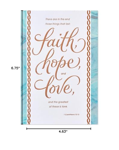 American Greetings Sympathy Card for Loss (Praying That God Will Comfort Your Heart) - color: Faith, Hope, and Love
