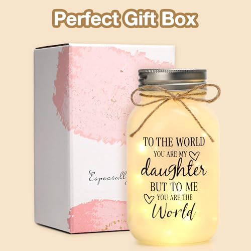 Birthday Gifts for Daughter from Mom - 30 oz Large Mason Jar Night Light | Daughter Birthday Gifts from Mom and Dad, Wedding Blessing Gift, Graduation Gift for Daughters Adult - color: daughter