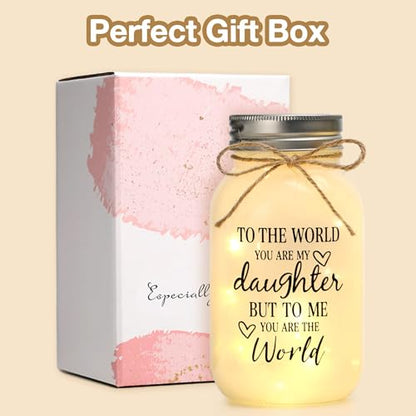 Birthday Gifts for Daughter from Mom - 30 oz Large Mason Jar Night Light | Daughter Birthday Gifts from Mom and Dad, Wedding Blessing Gift, Graduation Gift for Daughters Adult - color: daughter