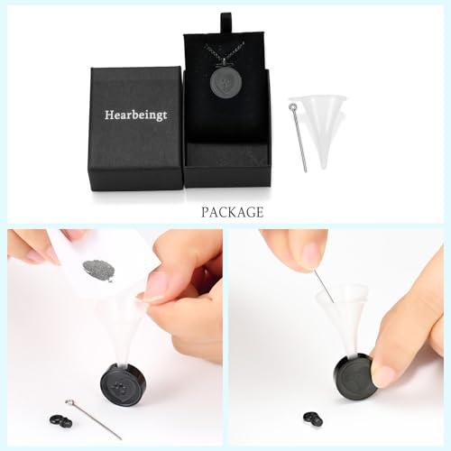 Hearbeingt Tree of Life Cremation Jewelry Paw Print Urn Necklace for Ashes - color: B-Black