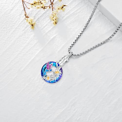 Urn Necklace for Ashes for Women/Men 925 Sterling Silver Cremation Jewelry w/Funnel Filler Memorial Jewelry Gifts - color: E-Hummingbird 1, style: Non - Customized
