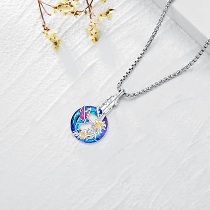 Urn Necklace for Ashes for Women/Men 925 Sterling Silver Cremation Jewelry w/Funnel Filler Memorial Jewelry Gifts - color: E-Hummingbird 1, style: Non - Customized