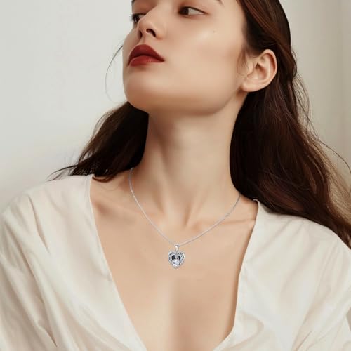 Heart Photo Locket Necklace Sterling Silver for Women | Dragonfly, Butterfly, Turtle, Dog Paw and Mother Daughter Styles, Jewelry Gifts for Mom Christmas Birthday Anniversary. - style: 6-Mother Daughter