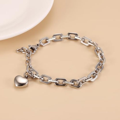 Heart Cremation Bracelets For Ashes Of Loved Ones Memorial Urn Bracelet For Women Stainless Steel Keepsake Jewelry - color: Customize