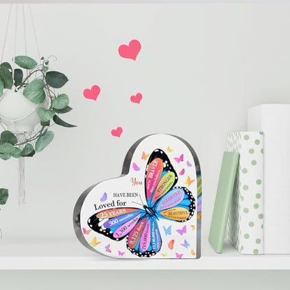 25th Birthday Acrylic Sign, 25 Year Old Birthday Gifts, Inspirational Butterfly Keepsake Sign for Women Men, Happy 25 Birthday Gifts Idea for Daughter Sister Coworker, Table Desk for Home - style: 25th Birthday